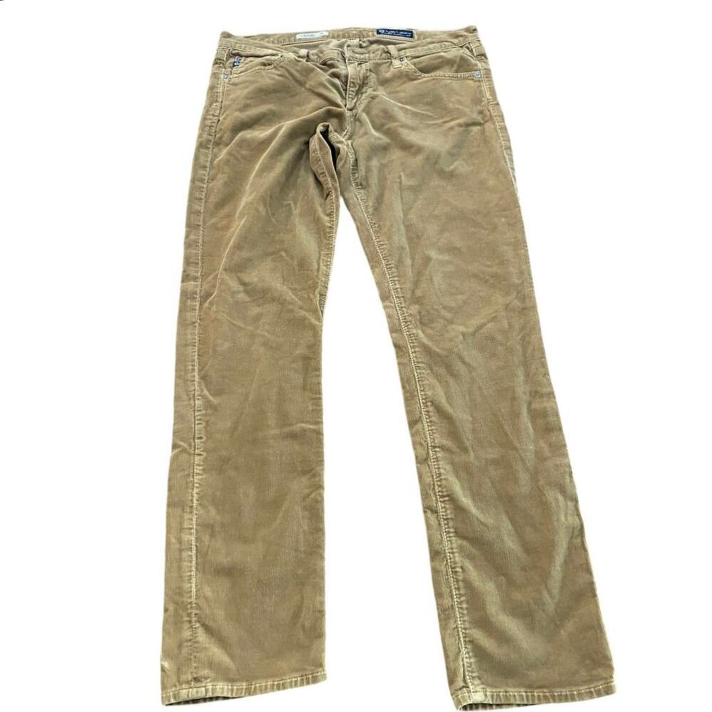 Adriano Goldschmied Beige The Stevie Slim Straight Corduroy Pants Size 31R